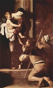 Risultato immagini per MADONNA DEL PELLEGRINO CARAVAGGIO