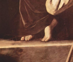 Risultato immagini per MADONNA DEL PELLEGRINO CARAVAGGIO