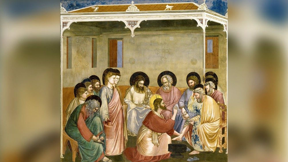 Giotto, La lavanda dei piedi (1303-1305) - Immagini tratte dal libro “Giotto. La Cappella degli Scrovegni”, Guida a cura di Roberto Filippetti, Itaca, Castel Bolognese 2017, per gentile concessione dell’editore